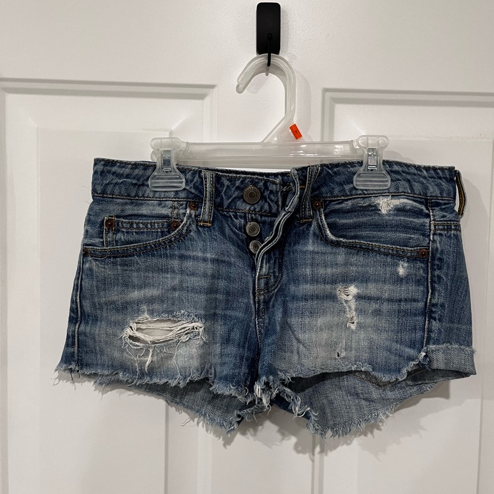 American Eagle Outfitters Distressed Blue Jean Shorts